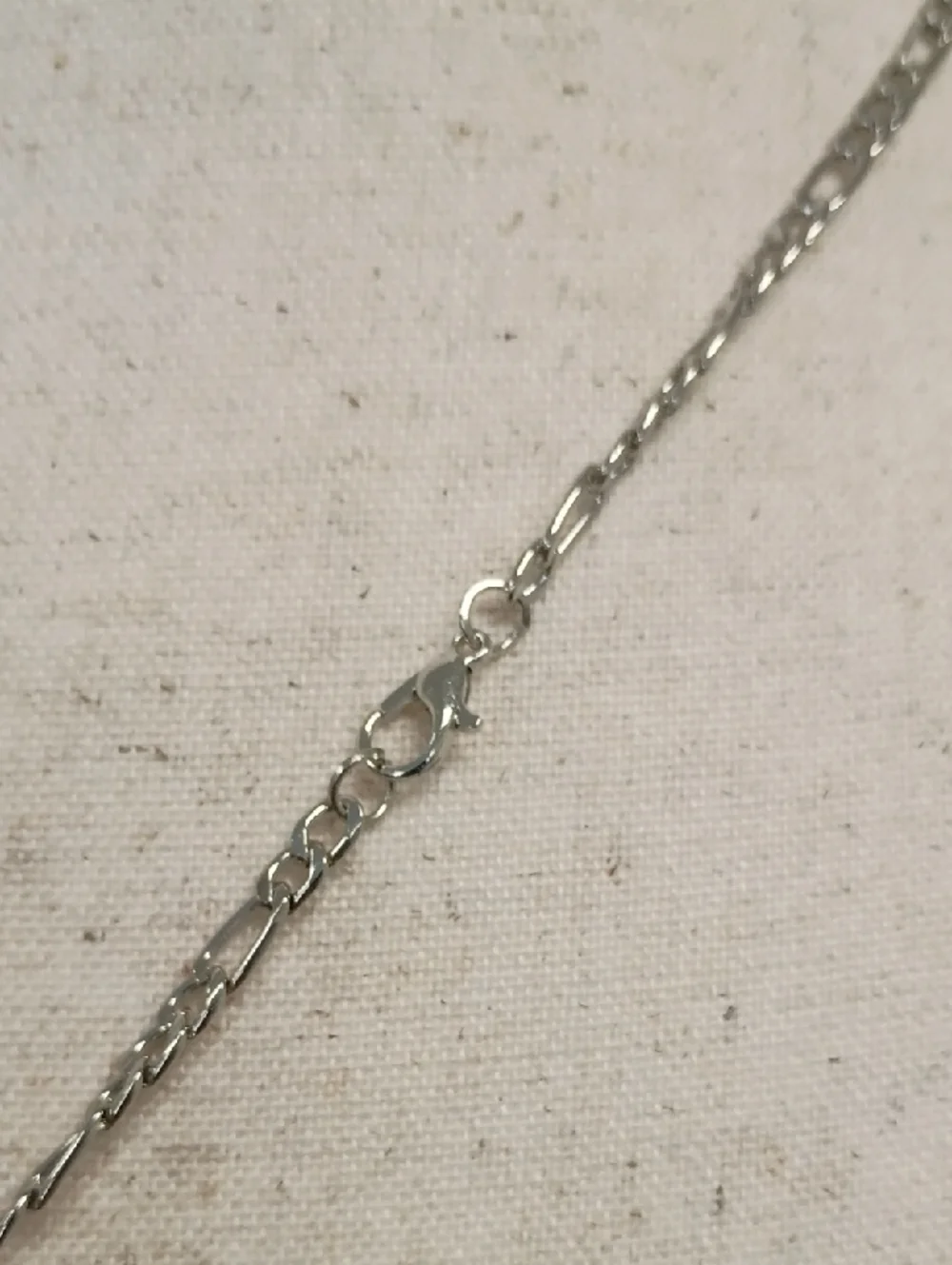 Silver Tone Figaro Chain Necklace Classic Link Layering Chain